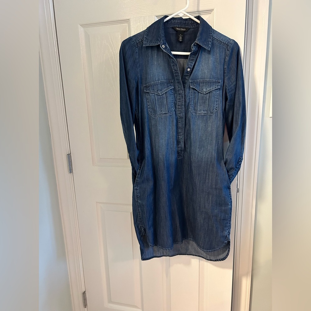 Denim Long Sleeve Shirt Dress